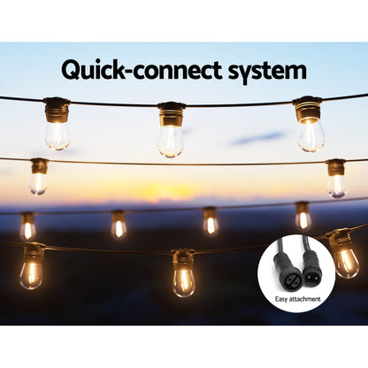 17M Solar LED Festoon Lights - Outdoor Christmas Decor (2PCS)
