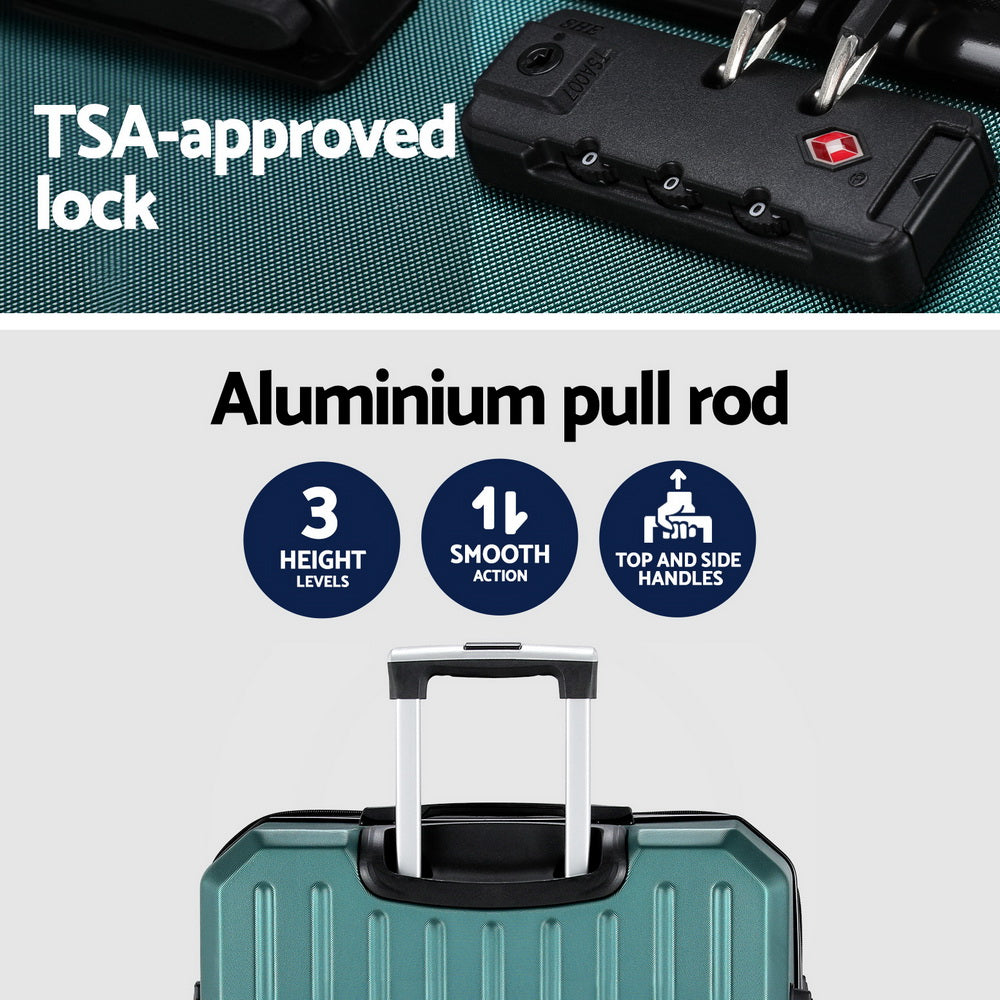 28-inch Luggage Set with TSA Lock�ABS Hard Shell Travel Suitcase Organiser Luggage Case Atrovirens