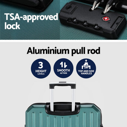 28-inch Luggage Set with TSA Lock�ABS Hard Shell Travel Suitcase Organiser Luggage Case Atrovirens