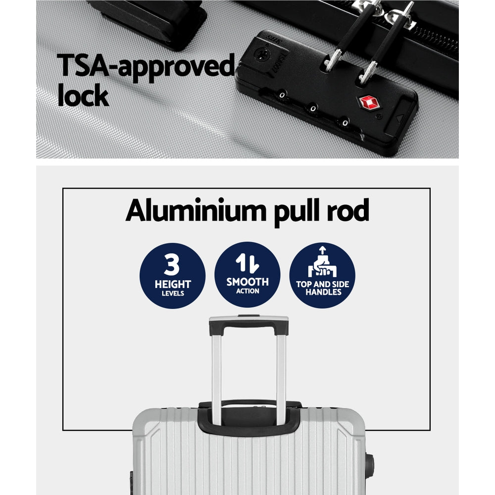 28-inch TSA Lock Hard Shell Luggage Set - Light Grey