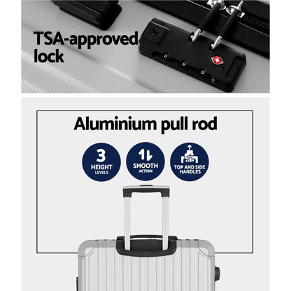 28-inch TSA Lock Hard Shell Luggage Set - Light Grey