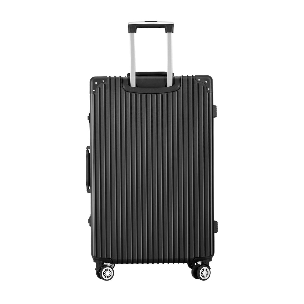 28 Inch Luggage with TSA Lock Stainless�Steel�Wrapped�Corners Hard Shell Travel Suitcase Luggage Case Black