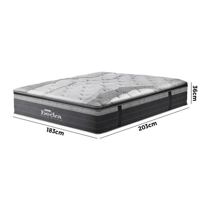 H&L 36cm King Mattress Breathable Euro Top Natural Latex Foam 7 zone