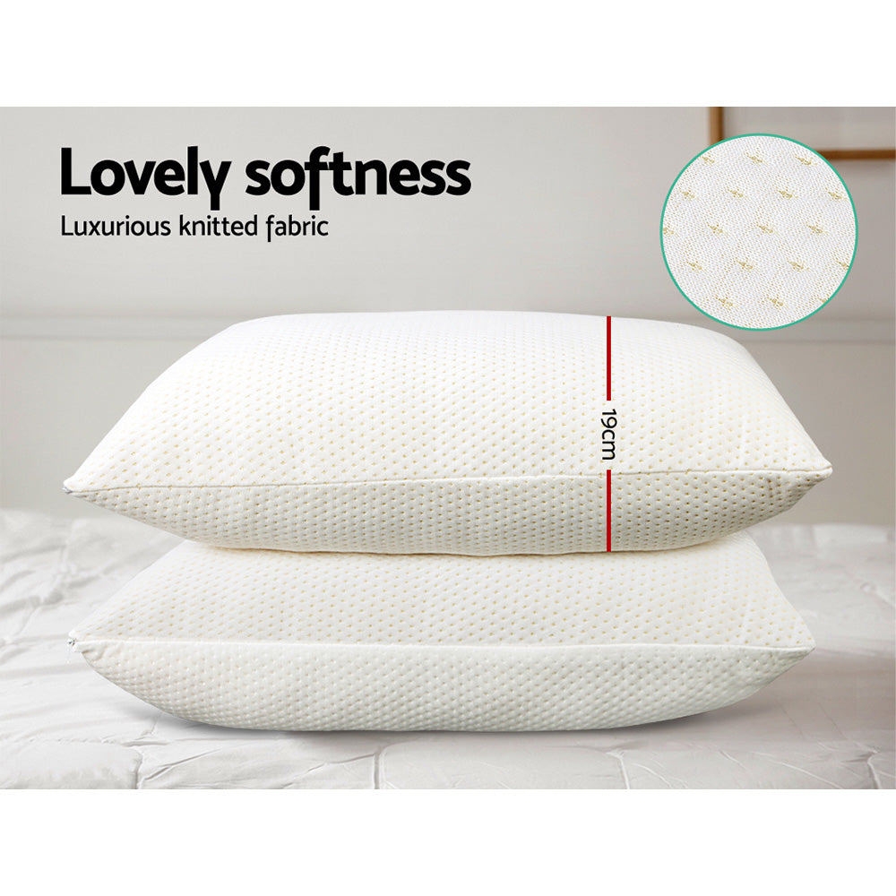 Memory Foam Pillow 19Cm Thick Twin Pack
