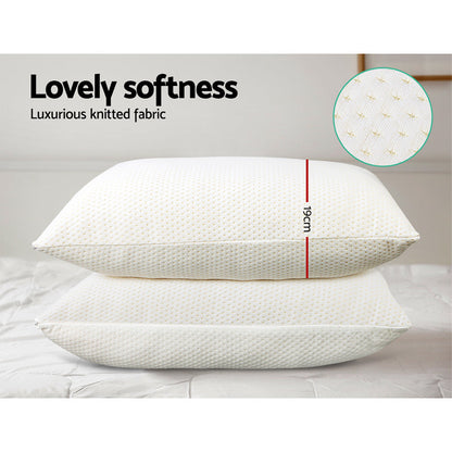 Memory Foam Pillow 19Cm Thick Twin Pack