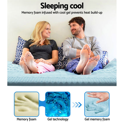 Memory Foam Mattress Topper 7-Zone 5Cm Double