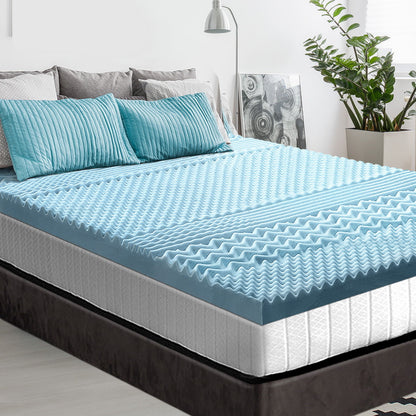 Memory Foam Mattress Topper 7-Zone 8Cm King Single
