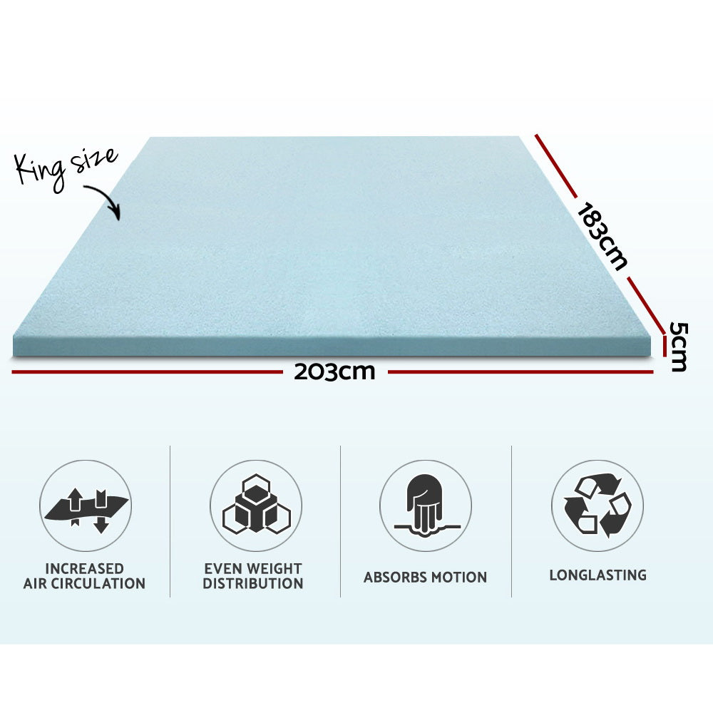Memory Foam Mattress Topper Cool Gel 5Cm King