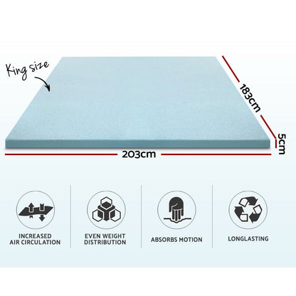 Memory Foam Mattress Topper Cool Gel 5Cm King