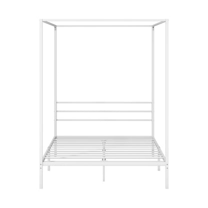 Metal Canopy Bed Frame Double/Queen/Single Size White