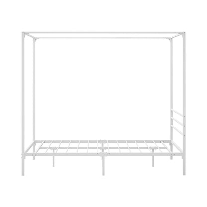 Metal Canopy Bed Frame Double/Queen/Single Size White