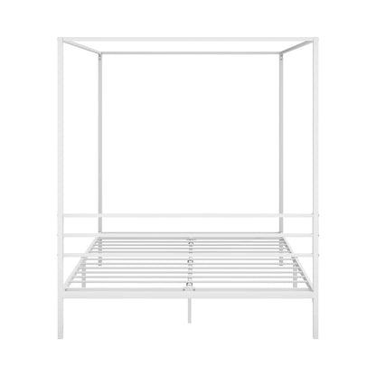 Metal Canopy Bed Frame Double/Queen/Single Size White