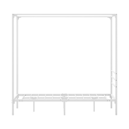 Metal Canopy Bed Frame Double/Queen/Single Size White