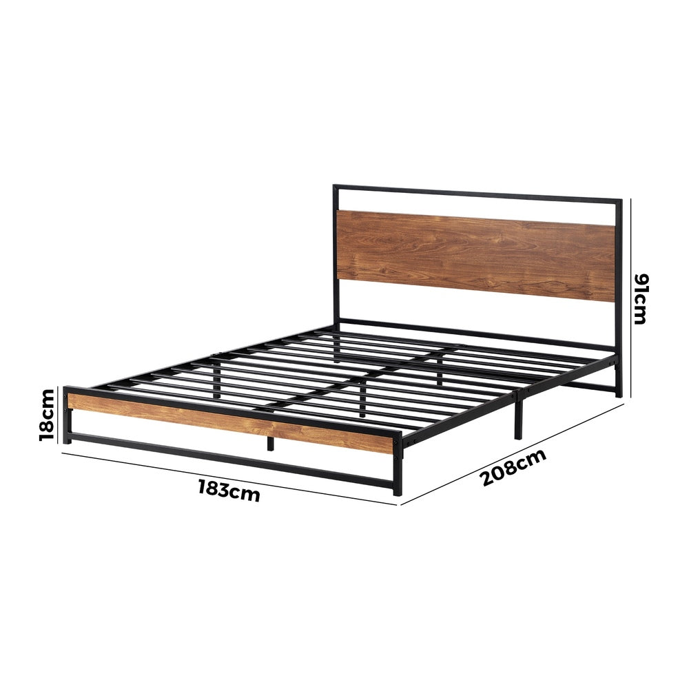 Metal Bed Frame King/Single Size Beds Platform Wood