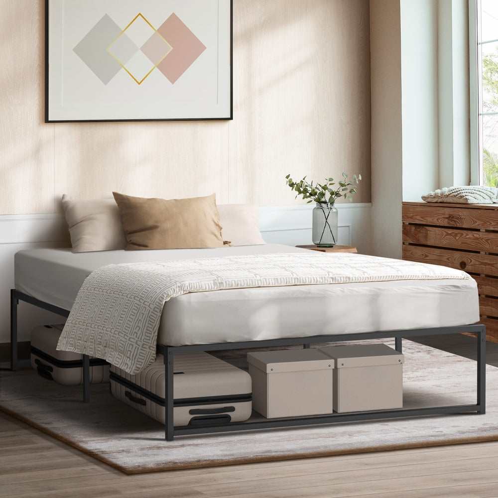 Metal Bed Frame King Size Beds Base Platform Black