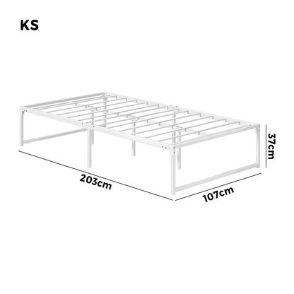 Metal Bed Frame Double/Queen Size Bed Base White