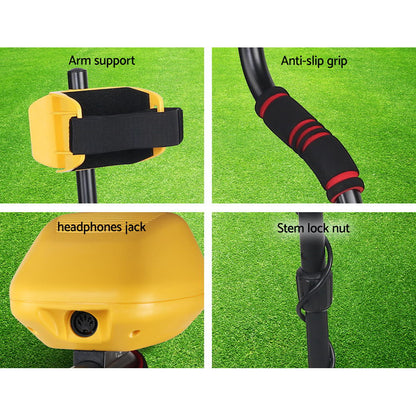 180Mm Deep Waterproof Treasure Hunter Metal Detector Yellow