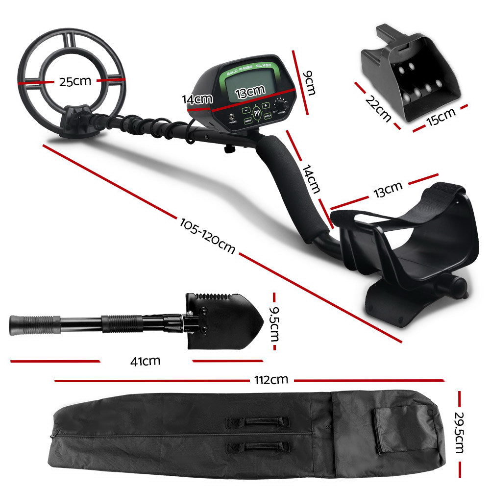220Mm Deep Waterproof Treasure Hunter Metal Detector With Shovel