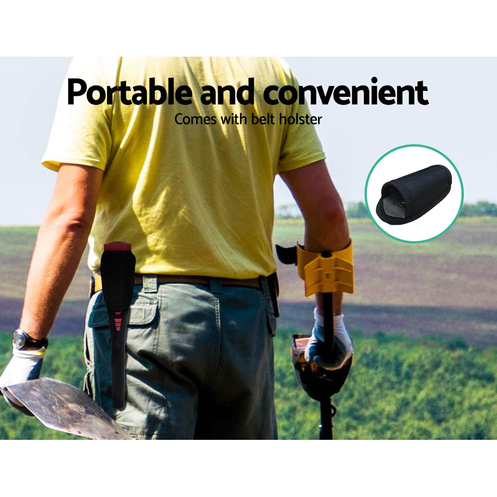 40Mm Handheld Waterproof Automatic Pinpointer Metal Detector Black