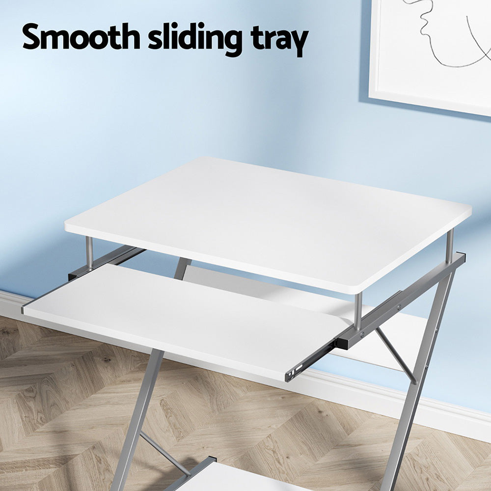 Computer Desk Keyboard Tray Shelf White 60Cm