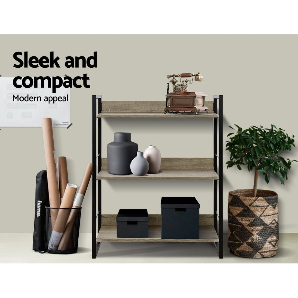 Bookshelf 3 Tiers - Noe Black And Oak