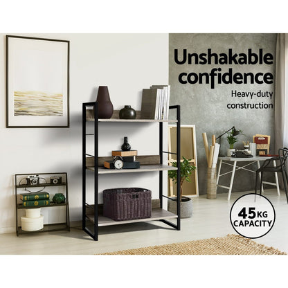 Bookshelf 3 Tiers - Noe Black And Oak