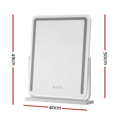 Makeup Mirror 40x50cm Hollywood Vanity with LED Light Strip Rotation