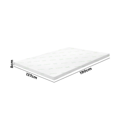 Simple Deals Memory Foam Mattress Topper Bed Cool Gel Bamboo Cover Underlay Double 8CM