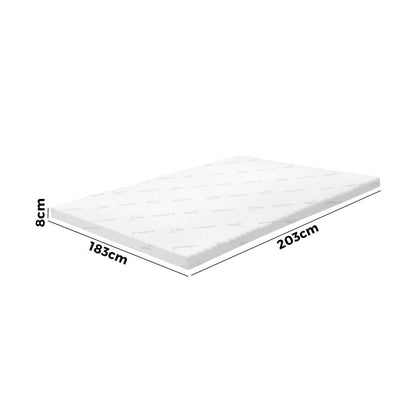 Simple Deals Memory Foam Mattress Topper Cool Gel Bed Bamboo Cover 7-Zone 8CM King