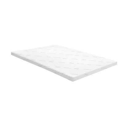 Memory Foam Mattress Topper Cool Gel Bamboo Cover 7-Zone 8CM