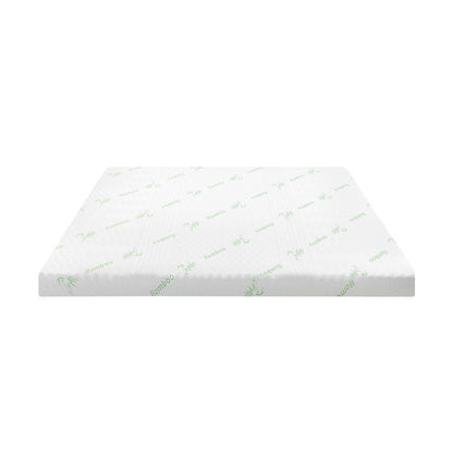 Memory Foam Mattress Topper Cool Gel Bamboo Cover 7-Zone 8CM