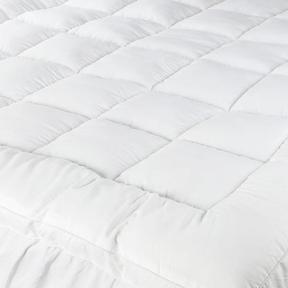 Revitalize Your Sleep with the Queen Microfiber Pillowtop Protector Underlay Pad-White\Charcoal