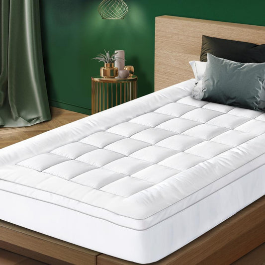 Simple Deals Mattress Topper Microfibre Pillowtop Protector Underlay Pad Single