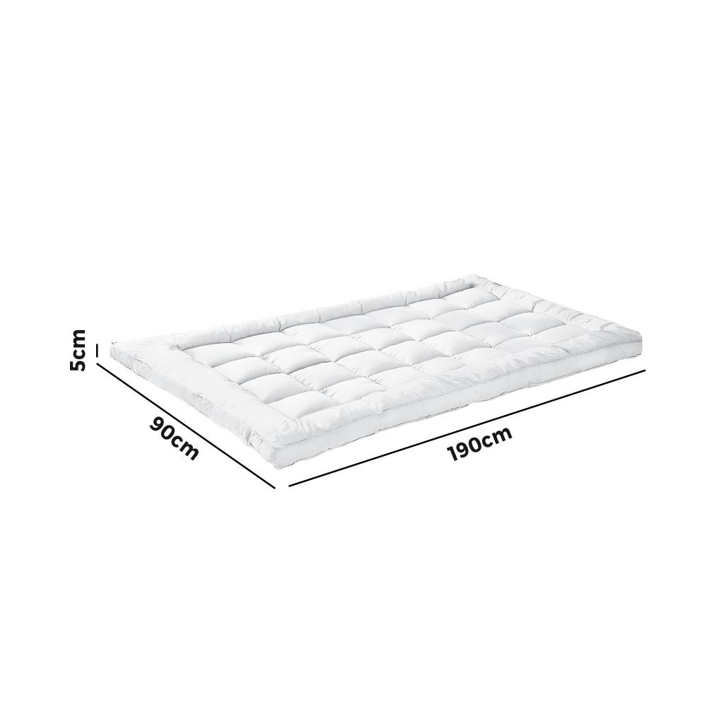 Simple Deals Mattress Topper Microfibre Pillowtop Protector Underlay Pad Single
