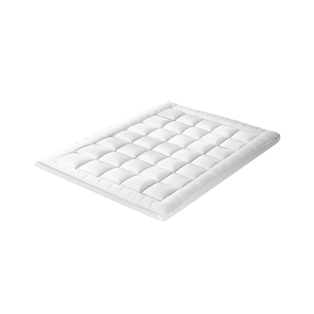 Simple Deals Pillowtop Mattress Topper Bamboo Fibre Protector Mat Cover 1000GSM King