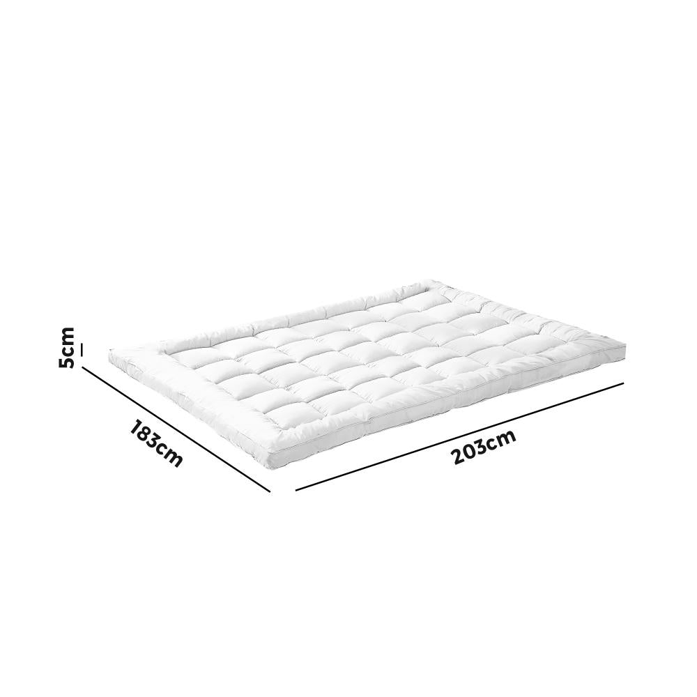 Simple Deals Pillowtop Mattress Topper Bamboo Fibre Protector Mat Cover 1000GSM King