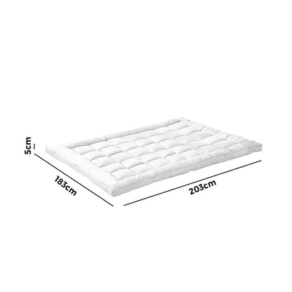 Simple Deals Pillowtop Mattress Topper Bamboo Fibre Protector Mat Cover 1000GSM King