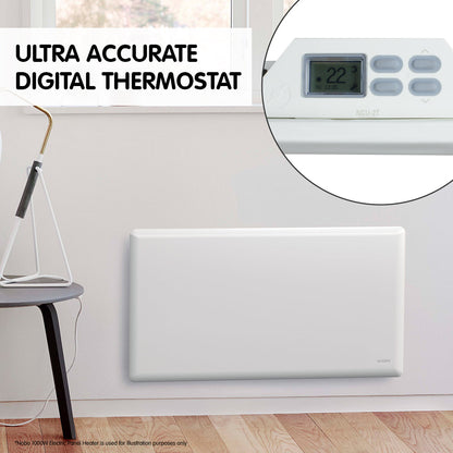 2000w electric panel heater with thermostat & castors