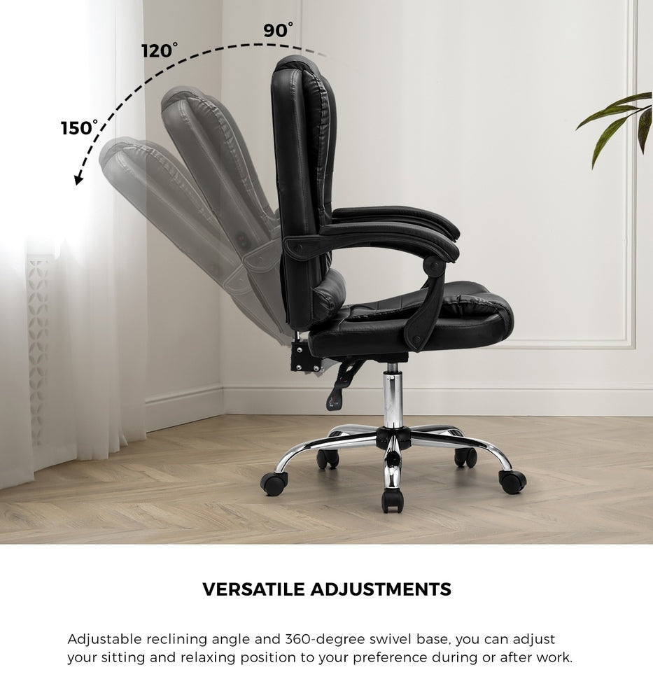 Massage Office Chair Racing Chairs PU Leather Black