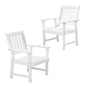 Outdoor Armchair Wooden Patio Furniture 2PCS Chairs Set Garden Seat White