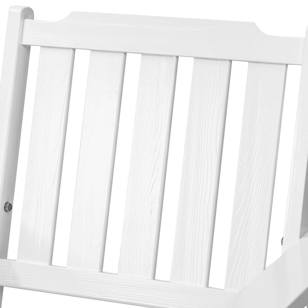 Outdoor Armchair Wooden Patio Furniture 2PCS Chairs Set Garden Seat White