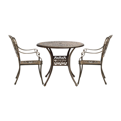 Outdoor Dining Chairs 3 Piece Bistro Set Cast Aluminium Patio Furniture