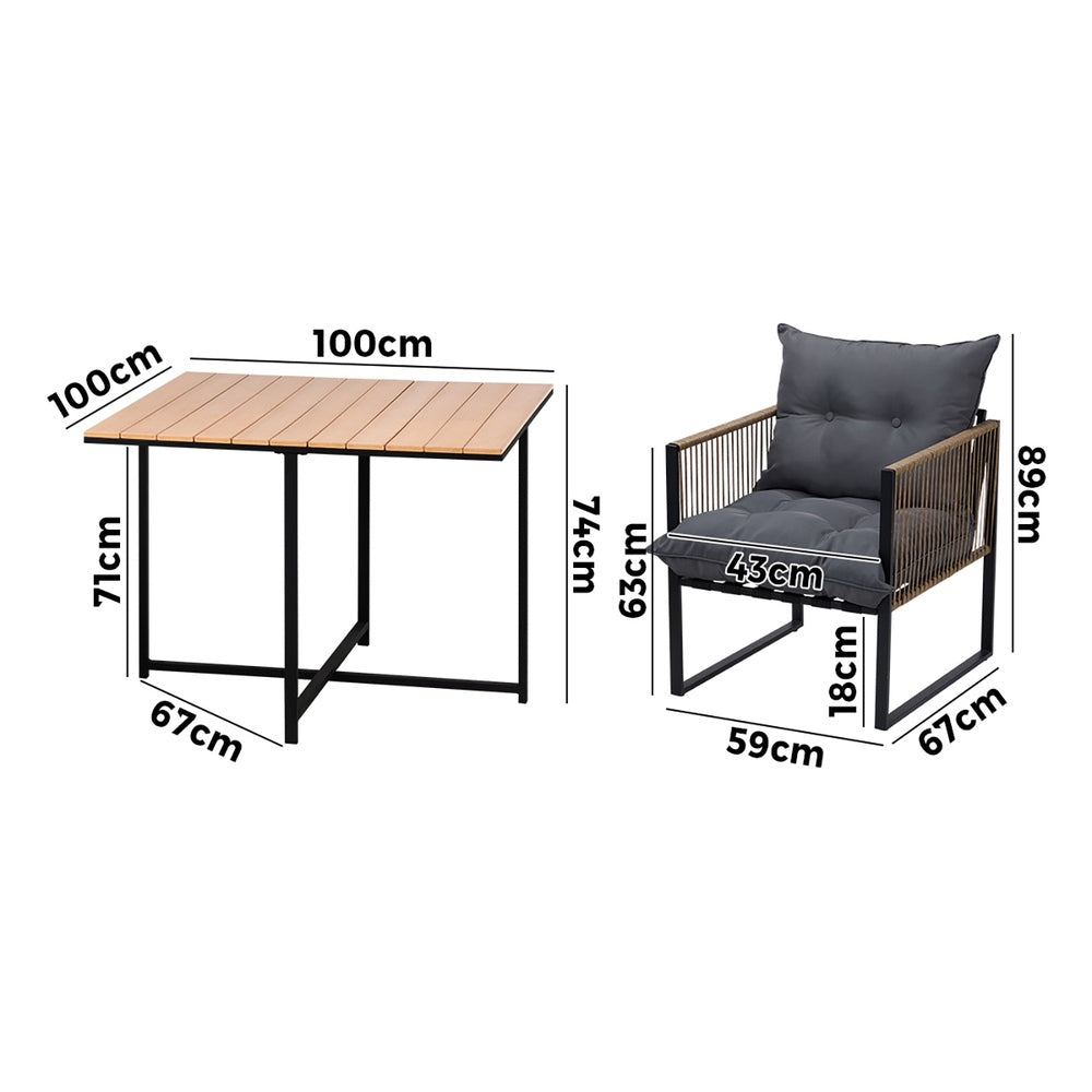 17 Seater Outdoor Dining Set with Sintered Stone Table for Garden Balcony Black & Grey