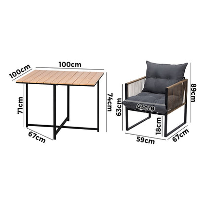 17 Seater Outdoor Dining Set with Sintered Stone Table for Garden Balcony Black & Grey