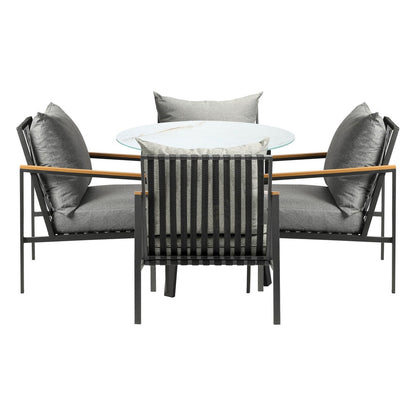 Outdoor Dining Setting Table Sofa Chairs 3PCS