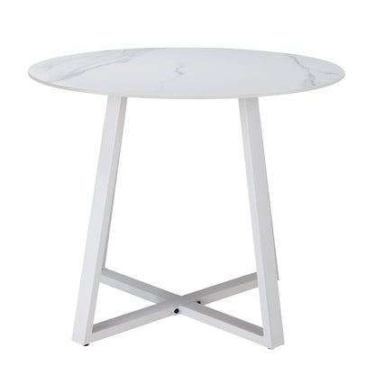 90cm Outdoor Dining Sintered Stone Table Patio Furniture Bistro Set