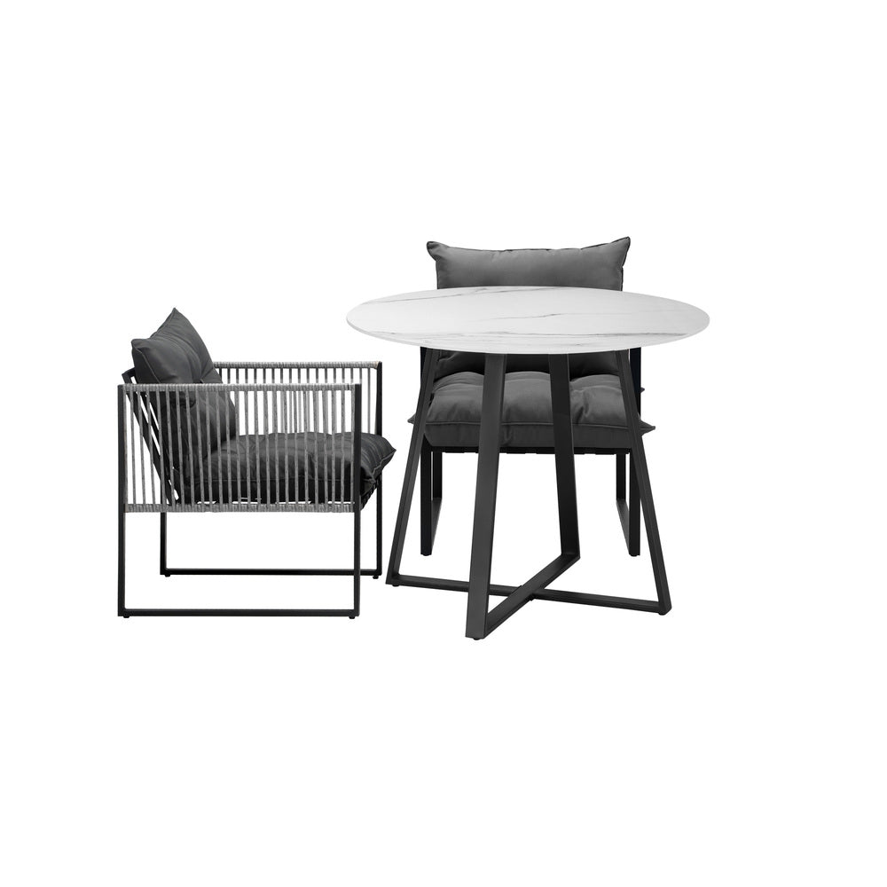 3PCS & 5PC Outdoor Dining Set Round Table and Chairs with Cushions