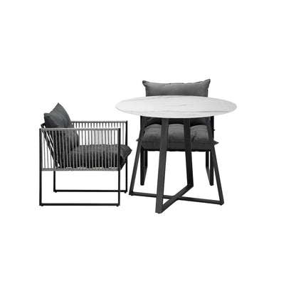 3PCS & 5PC Outdoor Dining Set Round Table and Chairs with Cushions