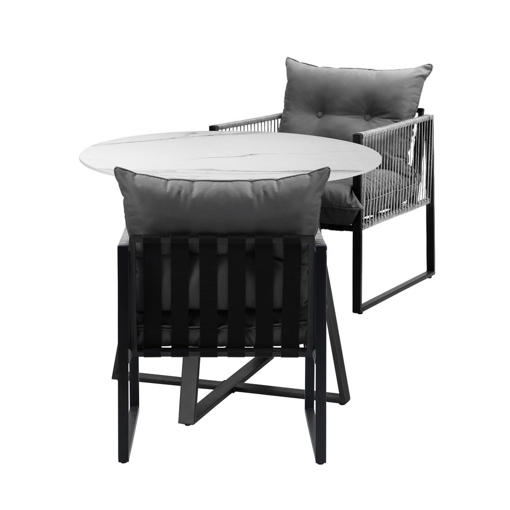 3PCS & 5PC Outdoor Dining Set Round Table and Chairs with Cushions