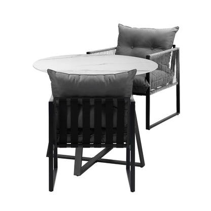 3PCS & 5PC Outdoor Dining Set Round Table and Chairs with Cushions